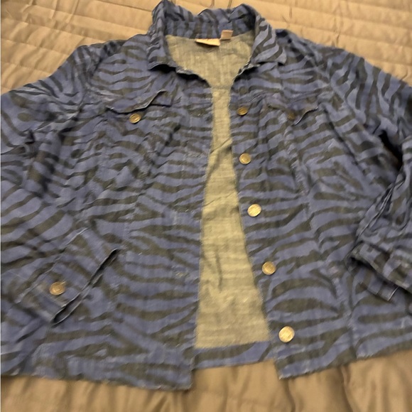 Chico's Blue Zebra Print Jacket - Picture 8 of 8